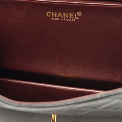 マトラッセ シングルフラップ チェーンショルダーバッグ ラムスキン ブラック ゴールド金具 シャネル バッグ CHANEL