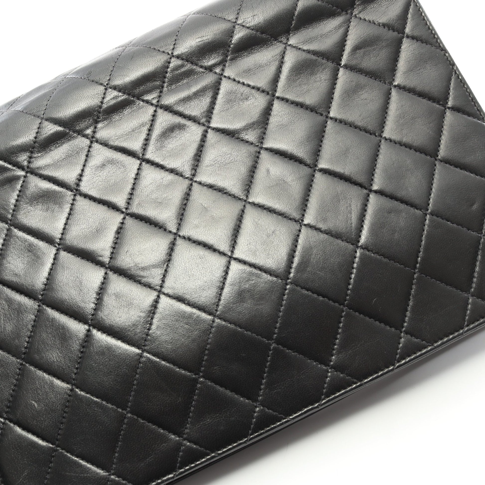 マトラッセ シングルフラップ チェーンショルダーバッグ ラムスキン ブラック ゴールド金具 シャネル バッグ CHANEL
