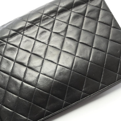 マトラッセ シングルフラップ チェーンショルダーバッグ ラムスキン ブラック ゴールド金具 シャネル バッグ CHANEL