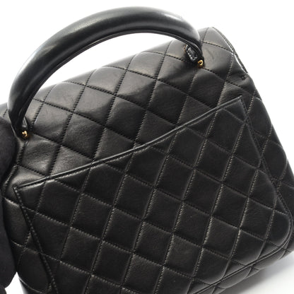 マトラッセ ハンドバッグ ラムスキン ブラック ゴールド金具 シャネル バッグ CHANEL