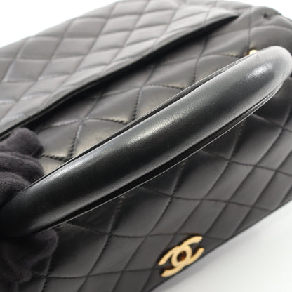 マトラッセ ハンドバッグ ラムスキン ブラック ゴールド金具 シャネル バッグ CHANEL