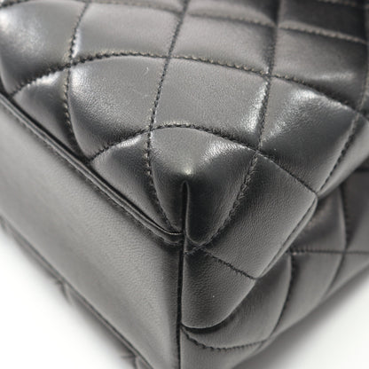 マトラッセ ハンドバッグ ラムスキン ブラック ゴールド金具 シャネル バッグ CHANEL