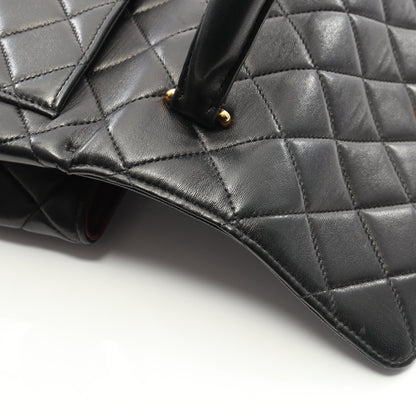 マトラッセ ハンドバッグ ラムスキン ブラック ゴールド金具 シャネル バッグ CHANEL