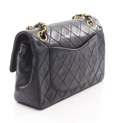 マトラッセ Wフラップ Wチェーンショルダーバッグ ラムスキン ブラック ゴールド金具 シャネル バッグ CHANEL