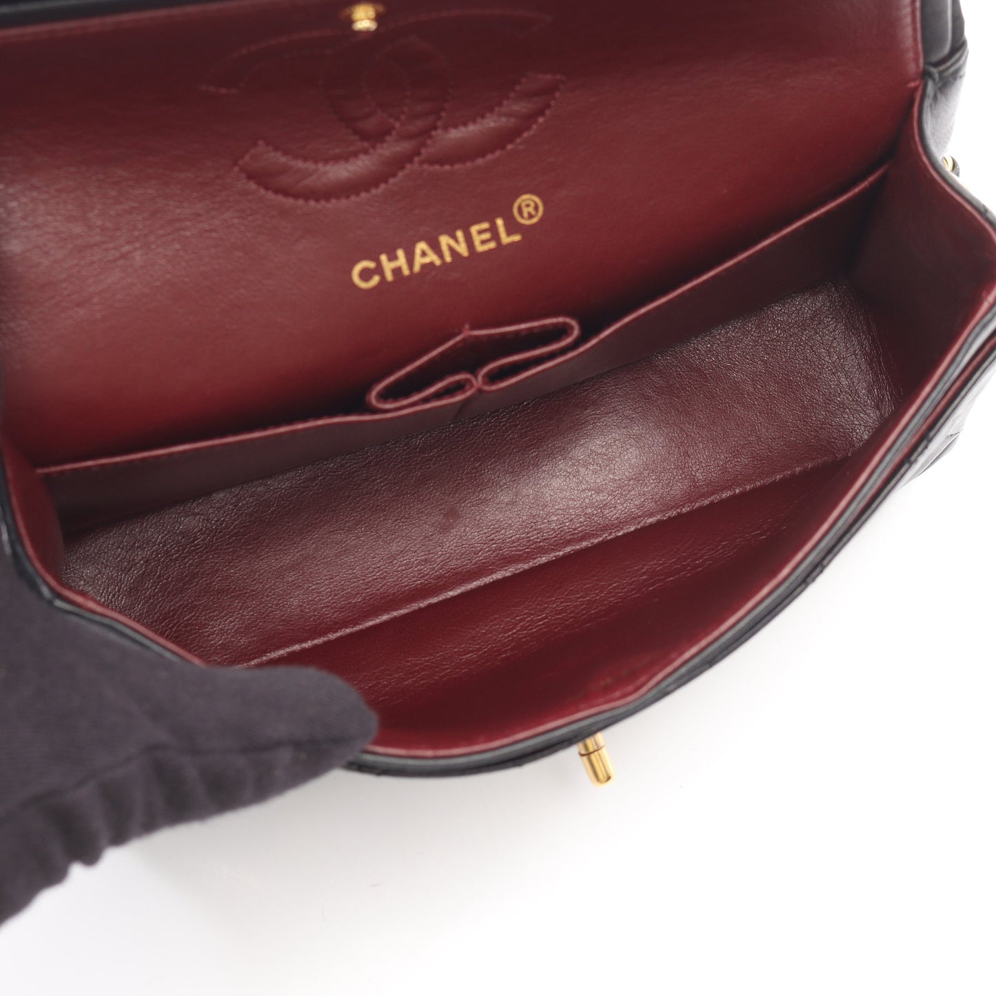 マトラッセ Wフラップ Wチェーンショルダーバッグ ラムスキン ブラック ゴールド金具 シャネル バッグ CHANEL