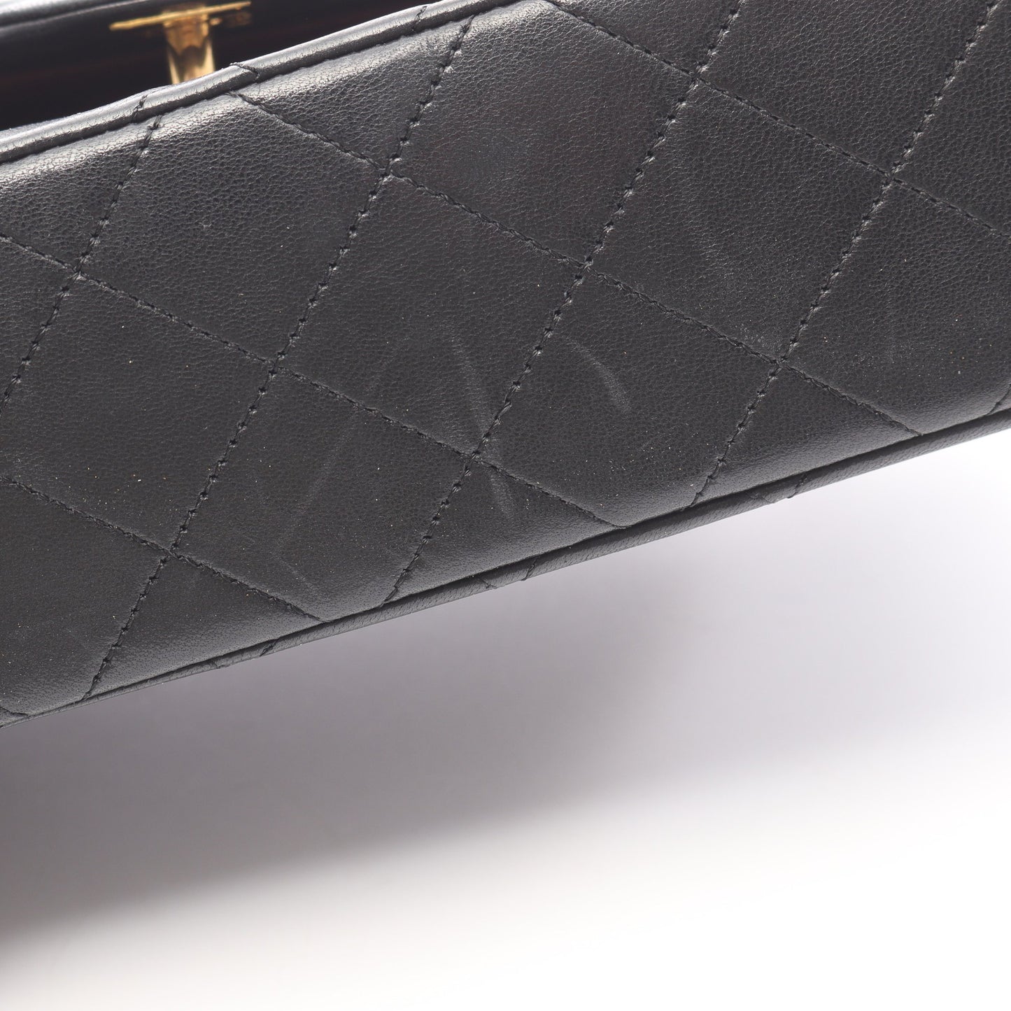 マトラッセ Wフラップ Wチェーンショルダーバッグ ラムスキン ブラック ゴールド金具 シャネル バッグ CHANEL