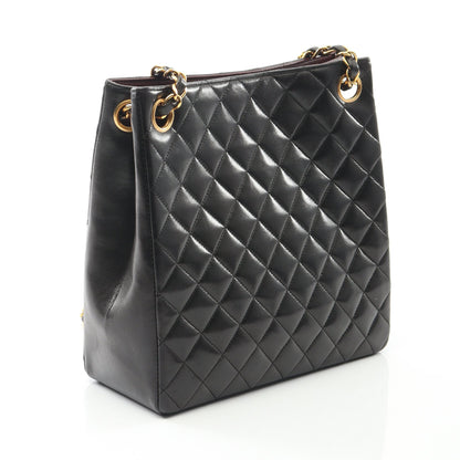 マトラッセ チェーンショルダーバッグ チェーントートバッグ ラムスキン ブラック コンビ金具 シャネル バッグ CHANEL