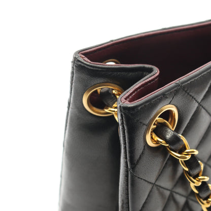 マトラッセ チェーンショルダーバッグ チェーントートバッグ ラムスキン ブラック コンビ金具 シャネル バッグ CHANEL