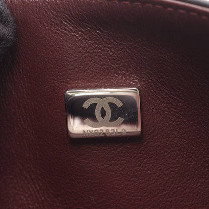 マトラッセ Wフラップ Wチェーンショルダーバッグ ラムスキン ブラック シルバー金具 シャネル バッグ CHANEL