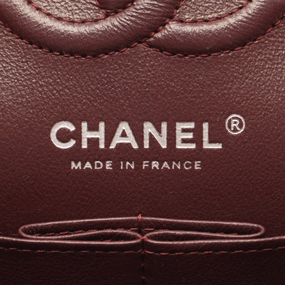 マトラッセ Wフラップ Wチェーンショルダーバッグ ラムスキン ブラック シルバー金具 シャネル バッグ CHANEL