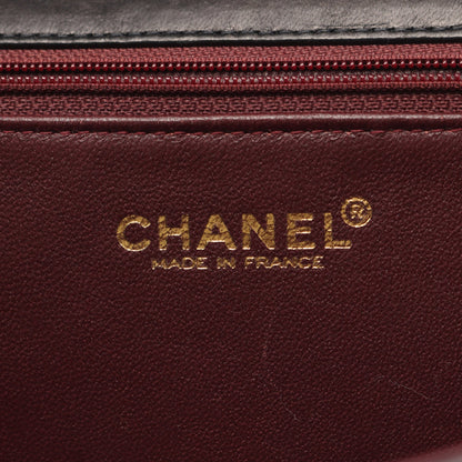マトラッセ フルフラップ チェーンショルダーバッグ ラムスキン ブラック ゴールド金具 シャネル バッグ CHANEL