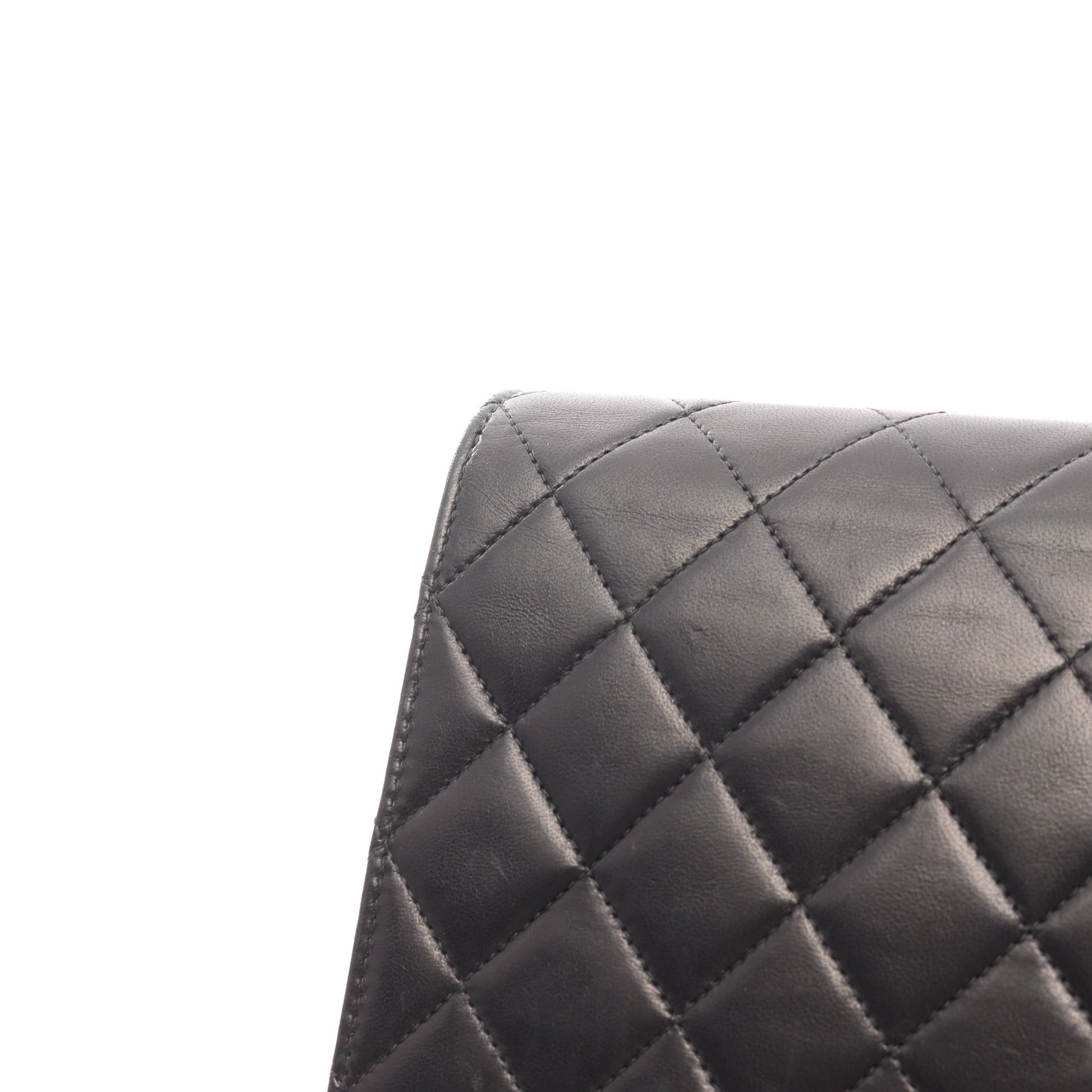 マトラッセ フルフラップ チェーンショルダーバッグ ラムスキン ブラック ゴールド金具 シャネル バッグ CHANEL