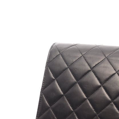 マトラッセ フルフラップ チェーンショルダーバッグ ラムスキン ブラック ゴールド金具 シャネル バッグ CHANEL