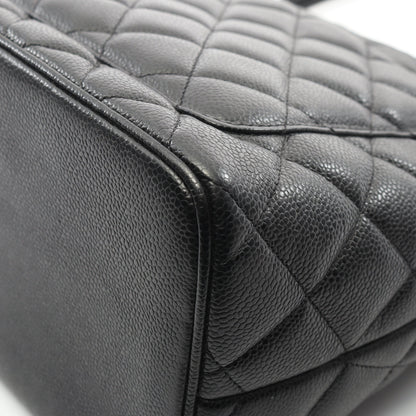 復刻トート ハンドバッグ トートバッグ キャビアスキン ブラック シルバー金具 シャネル バッグ CHANEL