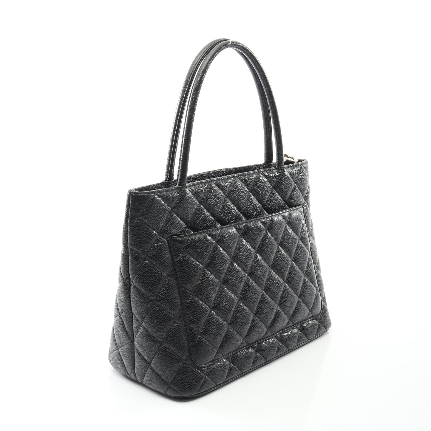 復刻トート ハンドバッグ トートバッグ キャビアスキン ブラック シルバー金具 シャネル バッグ CHANEL