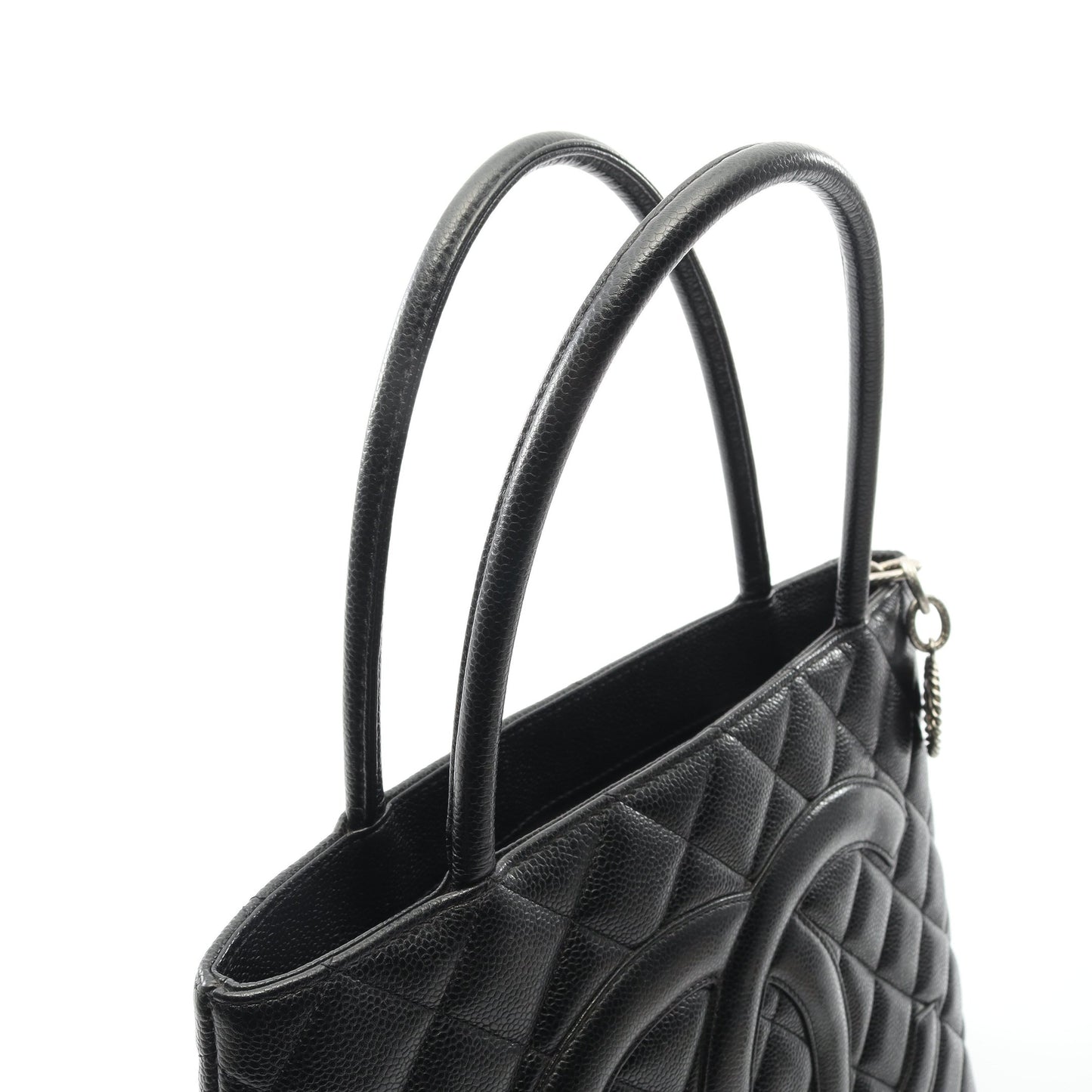 復刻トート ハンドバッグ トートバッグ キャビアスキン ブラック シルバー金具 シャネル バッグ CHANEL