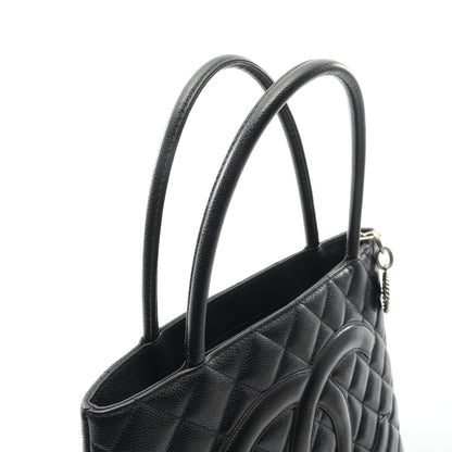 復刻トート ハンドバッグ トートバッグ キャビアスキン ブラック シルバー金具 シャネル バッグ CHANEL