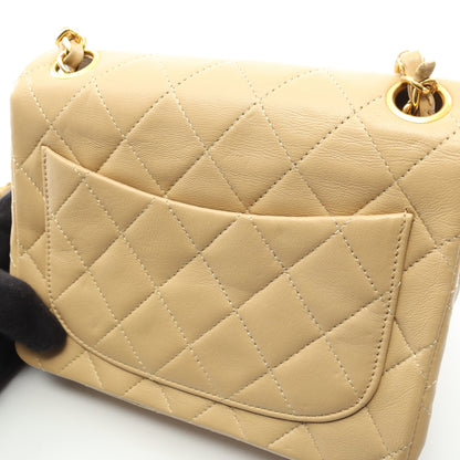 ミニマトラッセ チェーンショルダーバッグ ラムスキン ベージュ ゴールド金具 ヴィンテージ シャネル バッグ CHANEL