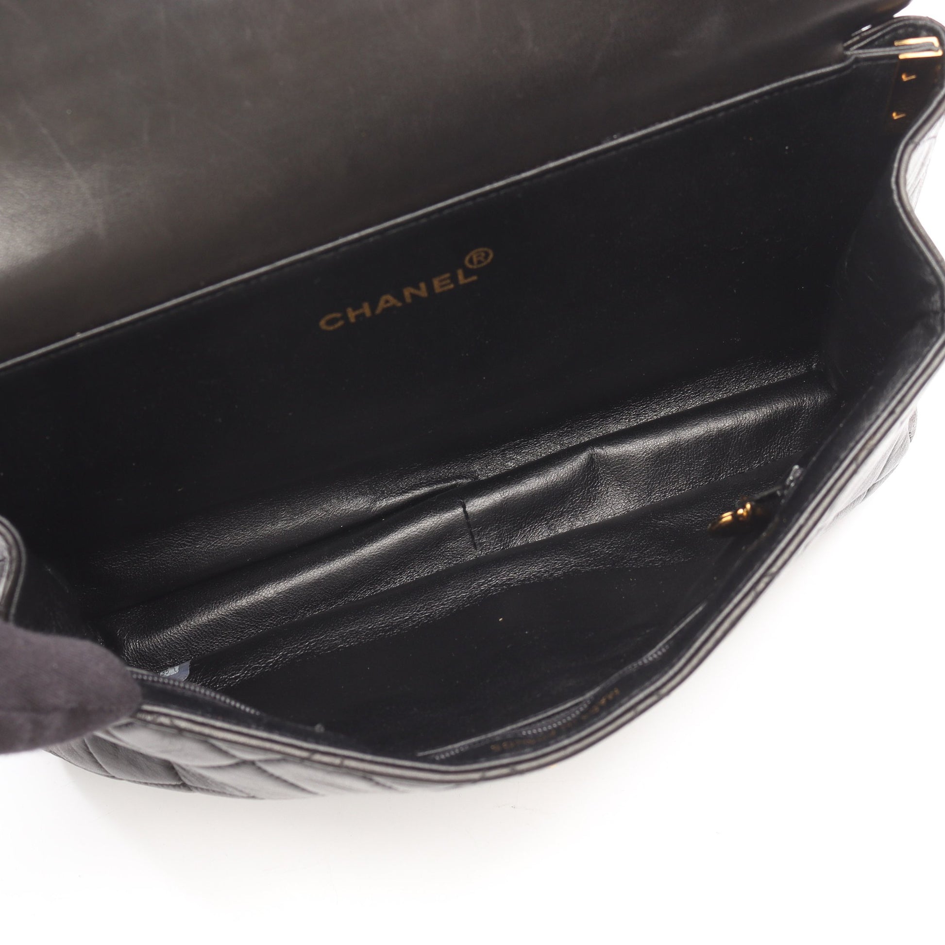 マトラッセ ダブルフェイス ハンドバッグ ラムスキン ブラック ゴールド金具 シャネル バッグ CHANEL