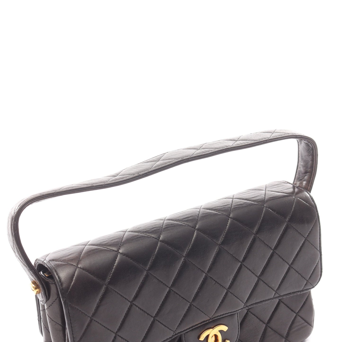 マトラッセ ダブルフェイス ハンドバッグ ラムスキン ブラック ゴールド金具 シャネル バッグ CHANEL
