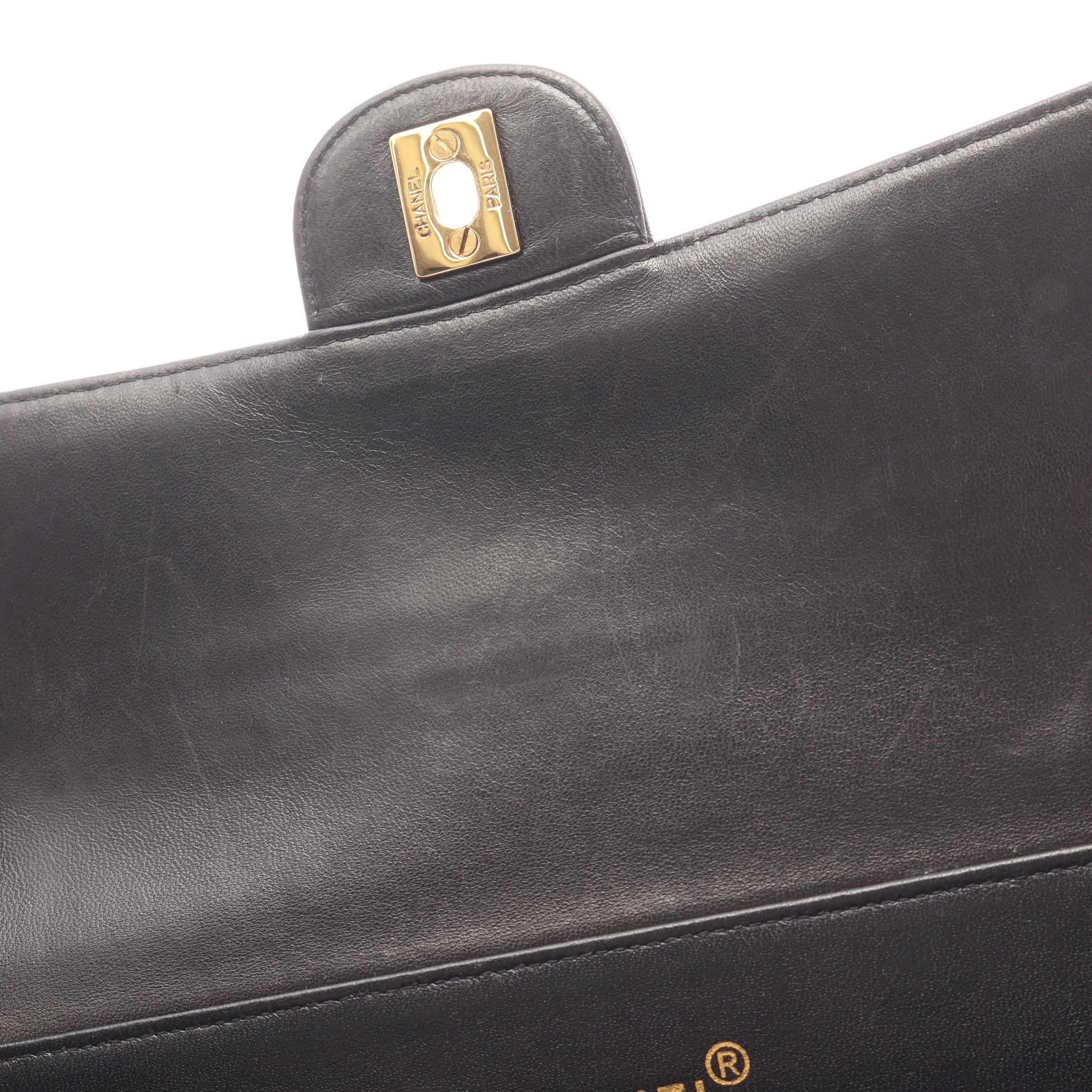 マトラッセ ダブルフェイス ハンドバッグ ラムスキン ブラック ゴールド金具 シャネル バッグ CHANEL