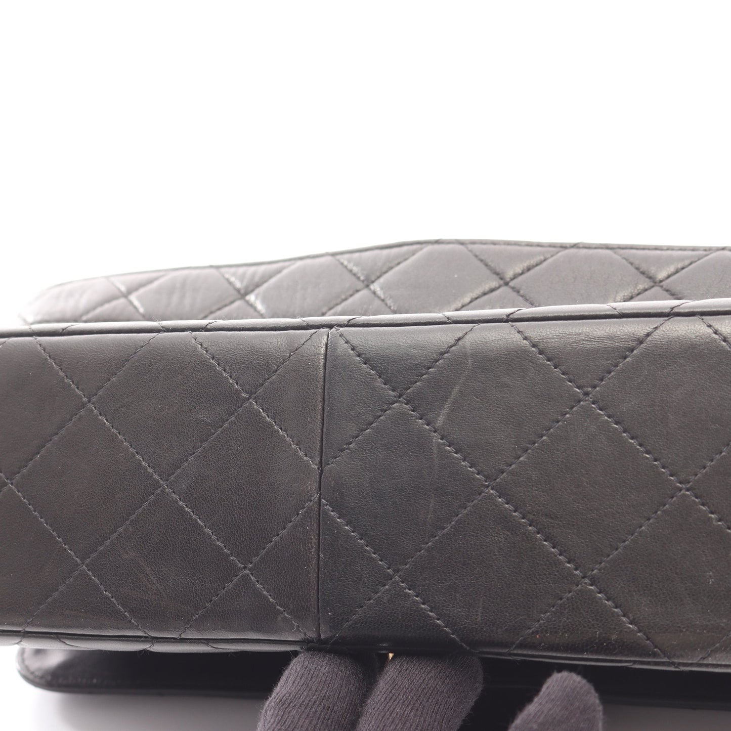 マトラッセ ダブルフェイス ハンドバッグ ラムスキン ブラック ゴールド金具 シャネル バッグ CHANEL