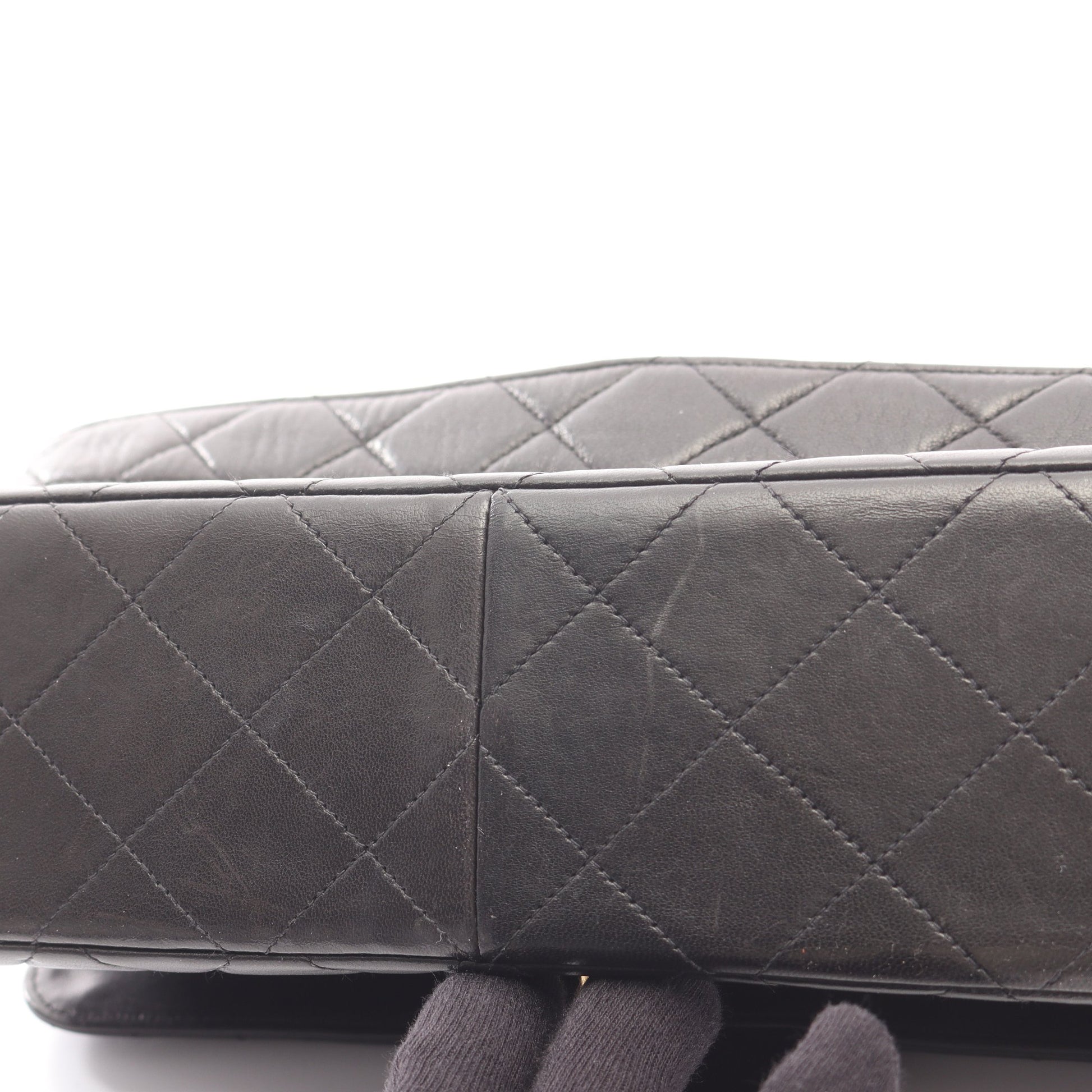 マトラッセ ダブルフェイス ハンドバッグ ラムスキン ブラック ゴールド金具 シャネル バッグ CHANEL