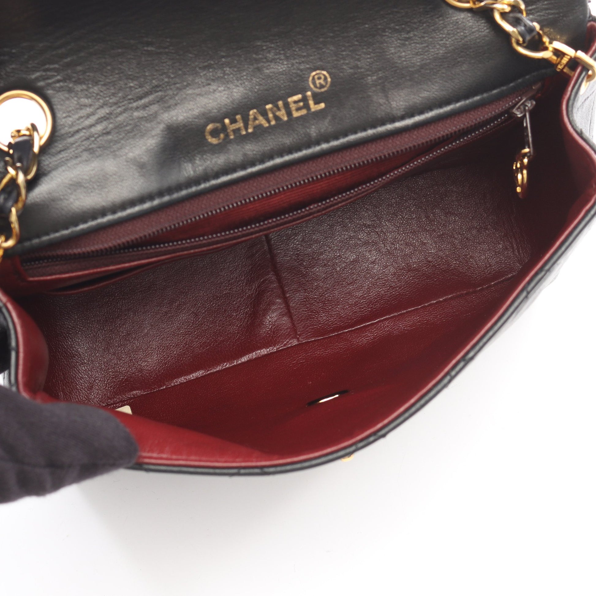 ミニマトラッセ20 チェーンショルダーバッグ ラムスキン ブラック ゴールド金具 シャネル バッグ CHANEL