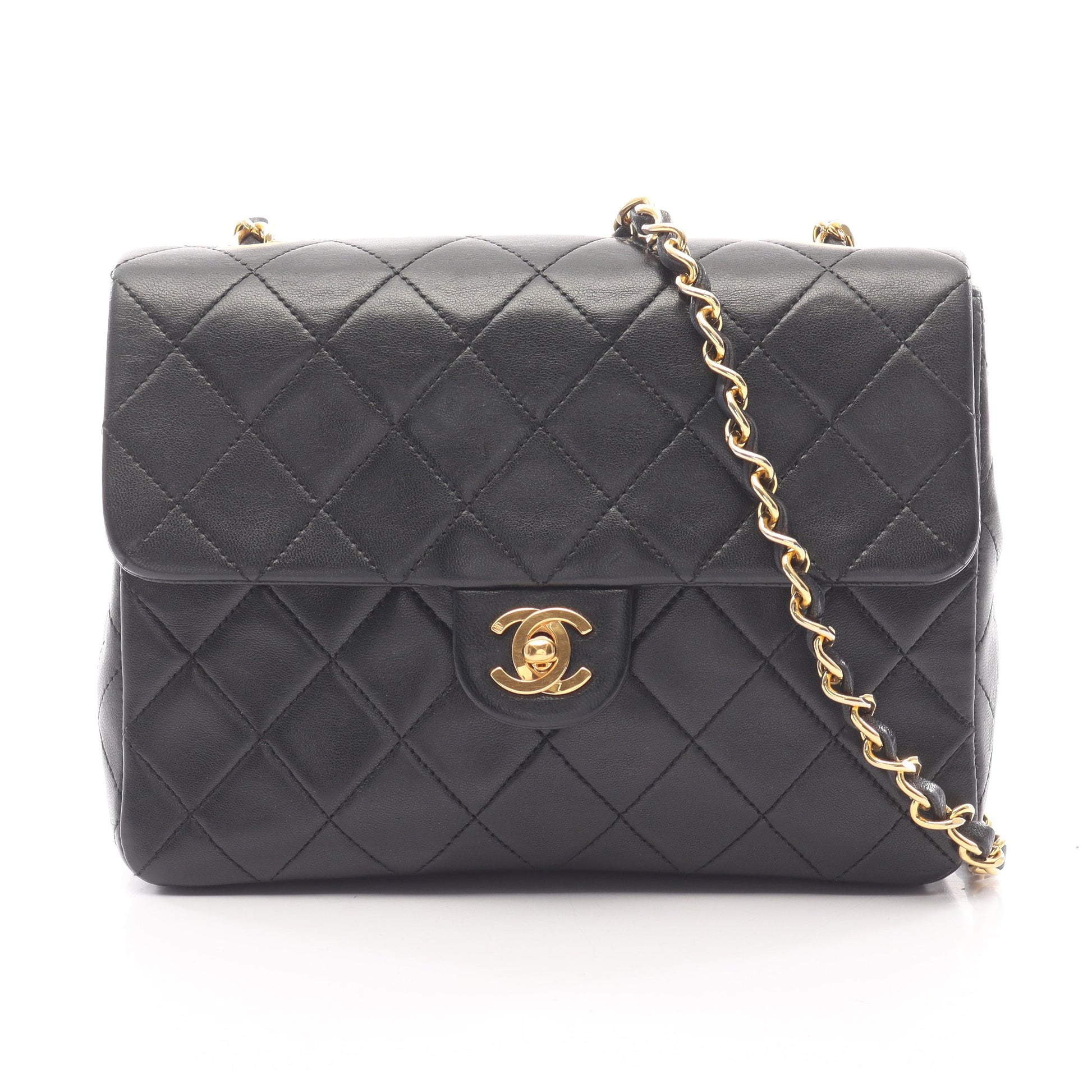 ミニマトラッセ20 チェーンショルダーバッグ ラムスキン ブラック ゴールド金具 シャネル バッグ CHANEL