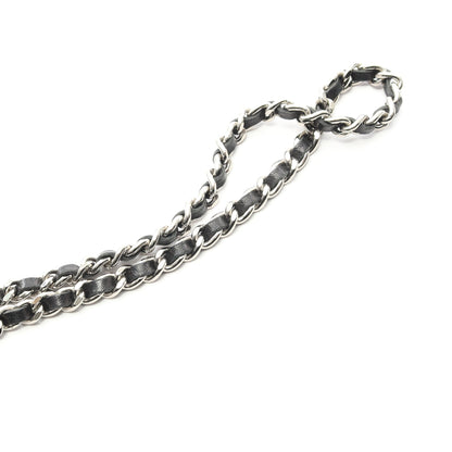 チョコバー チェーンショルダーバッグ ラムスキン ブラック シルバー金具 シャネル バッグ CHANEL