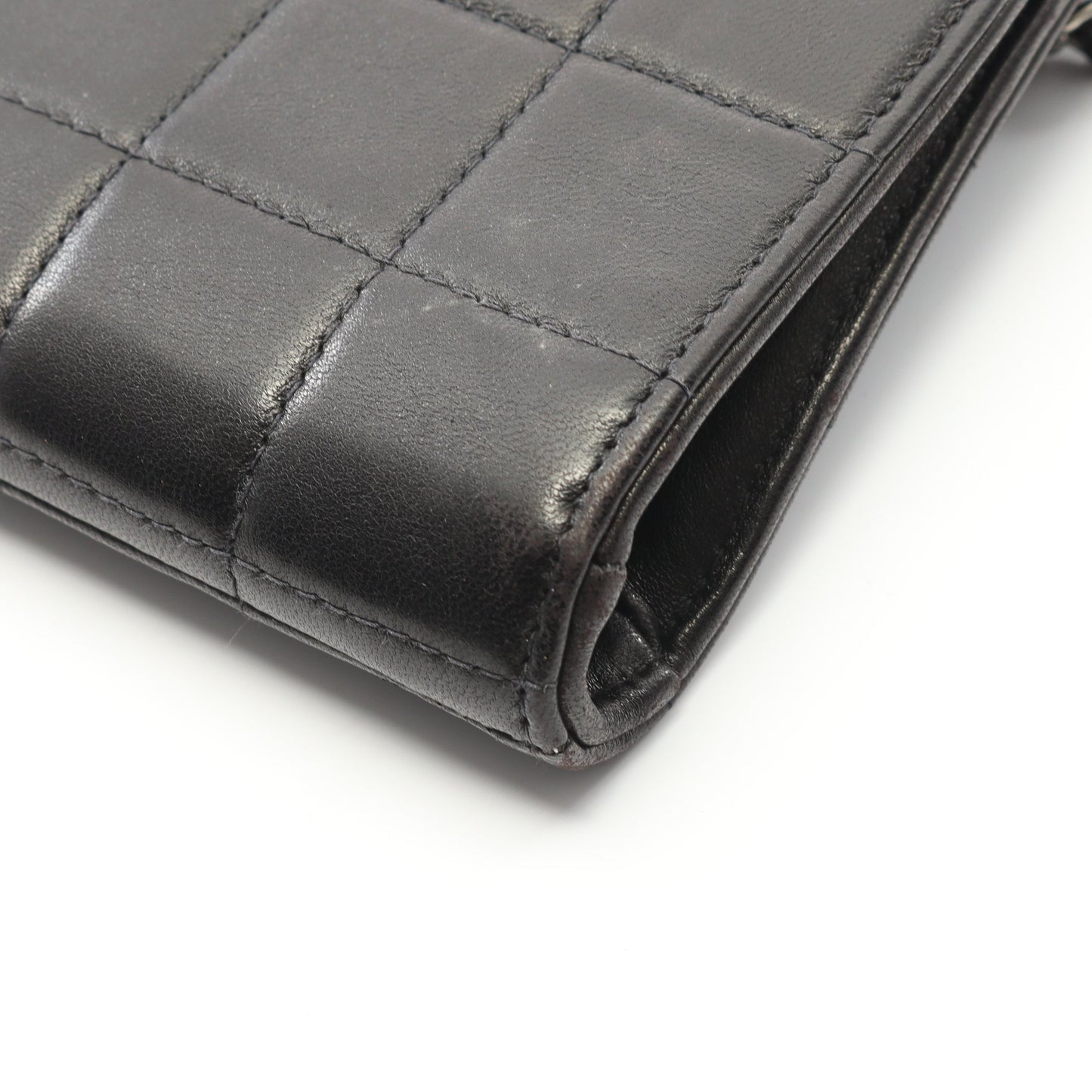 チョコバー チェーンショルダーバッグ ラムスキン ブラック シルバー金具 シャネル バッグ CHANEL