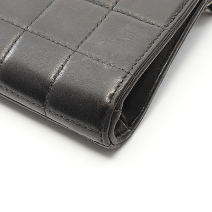 チョコバー チェーンショルダーバッグ ラムスキン ブラック シルバー金具 シャネル バッグ CHANEL