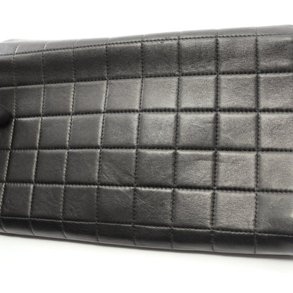 チョコバー チェーンショルダーバッグ ラムスキン ブラック シルバー金具 シャネル バッグ CHANEL