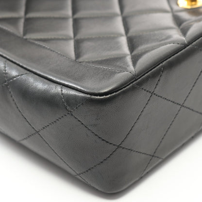 マトラッセ シングルフラップ チェーンショルダーバッグ ラムスキン ブラック ゴールド金具 シャネル バッグ CHANEL
