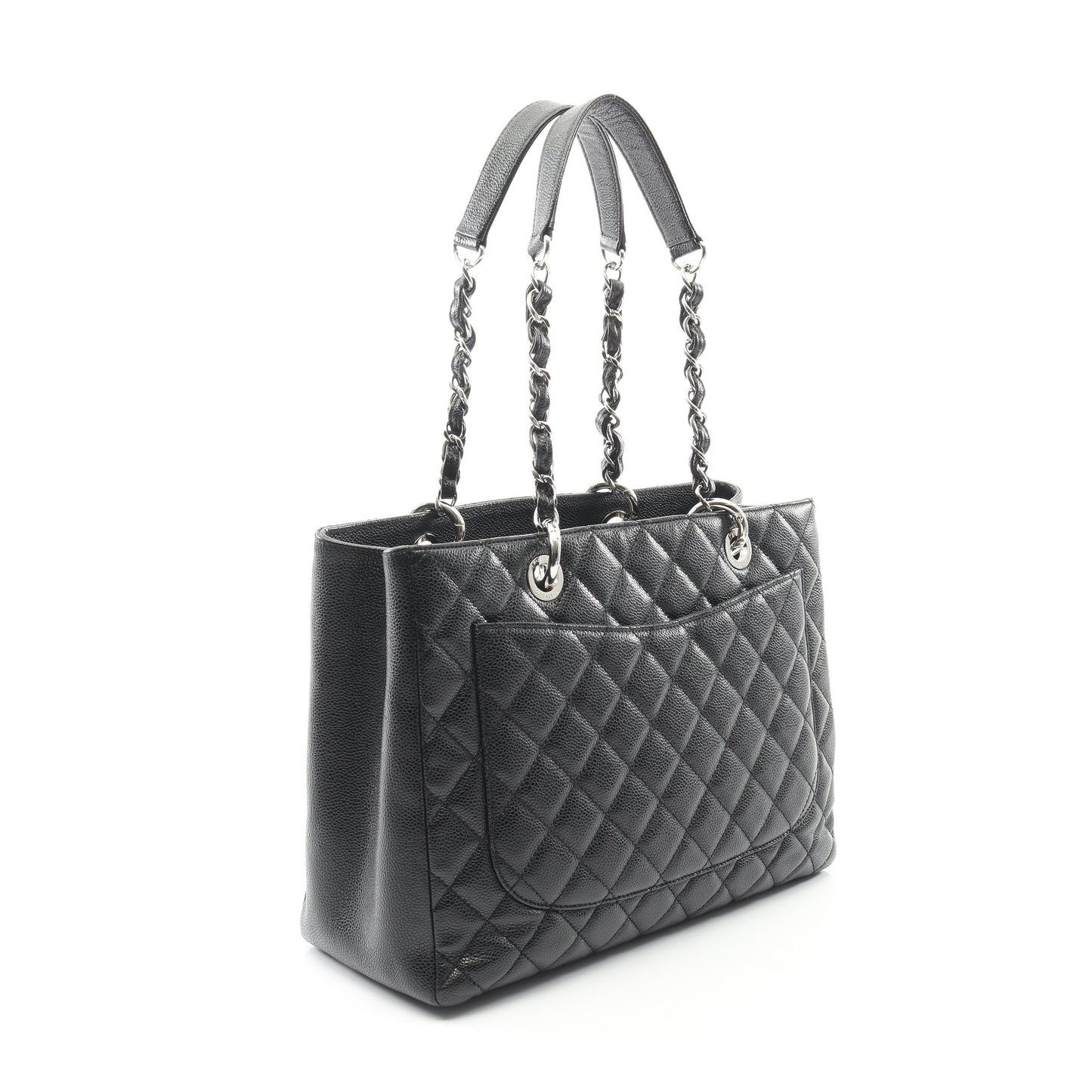 マトラッセ グランドショッピング GST チェーンショルダーバッグ チェーントートバッグ キャビアスキン ブラック シルバー金具 シャネル バッグ CHANEL