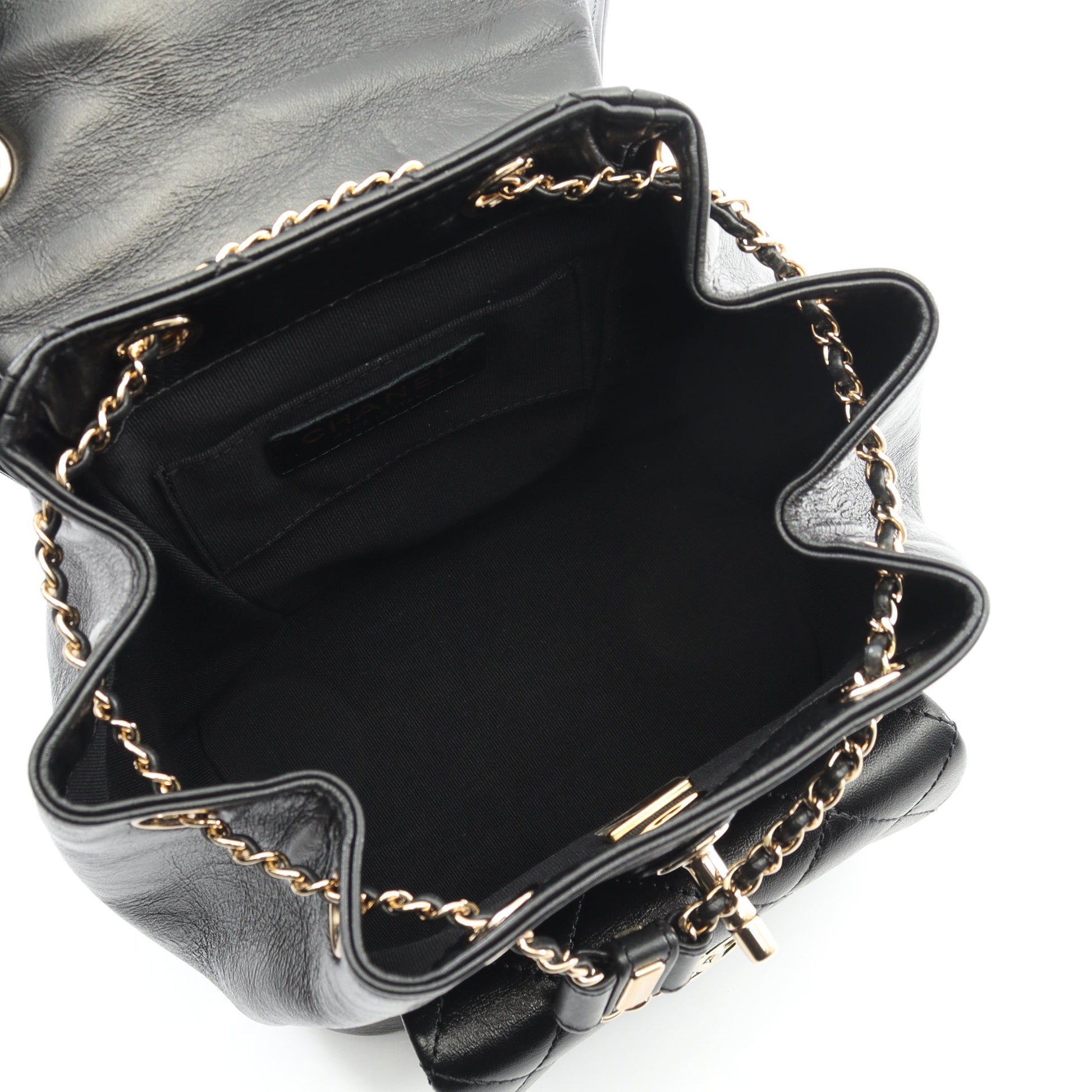 マトラッセ バックパック リュックサック レザー ブラック ゴールド金具 シャネル バッグ CHANEL
