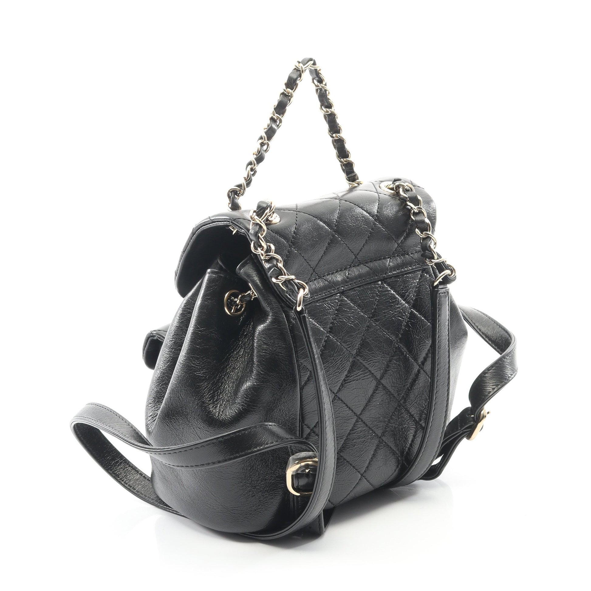 マトラッセ バックパック リュックサック レザー ブラック ゴールド金具 シャネル バッグ CHANEL