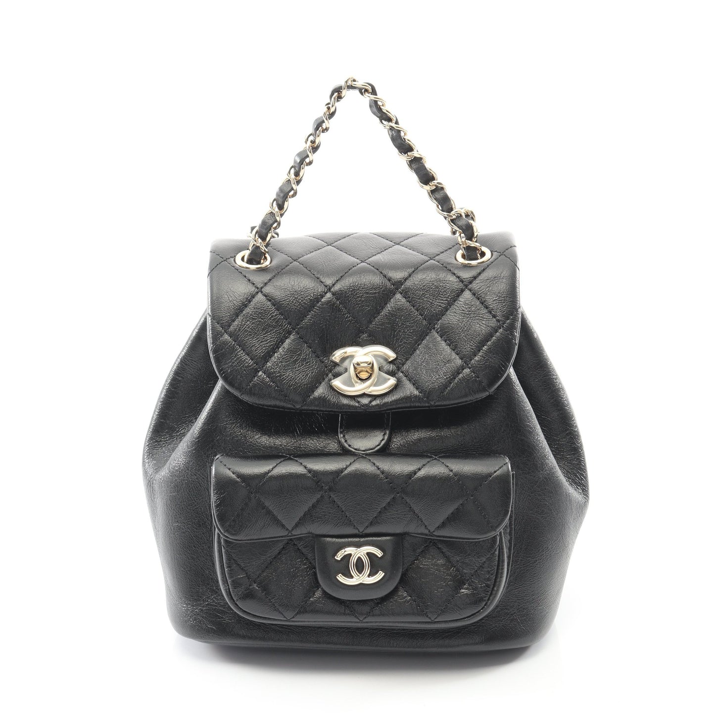 マトラッセ バックパック リュックサック レザー ブラック ゴールド金具 シャネル バッグ CHANEL