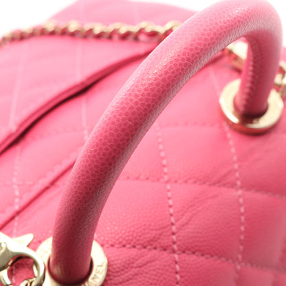 ココハンドルXXS トップハンドル ハンドバッグ キャビアスキン ピンクパープル ゴールド金具 2WAY シャネル バッグ CHANEL