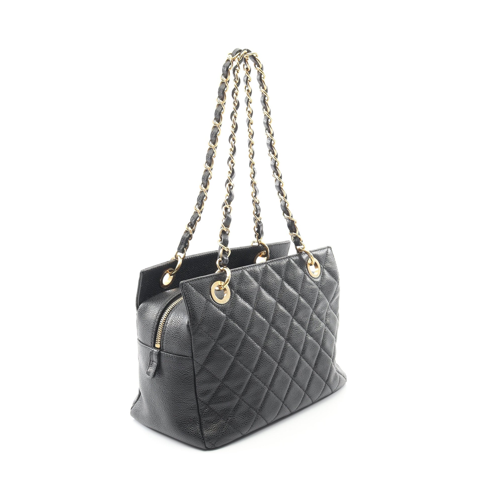 マトラッセ チェーンショルダーバッグ キャビアスキン ブラック ゴールド金具 シャネル バッグ CHANEL