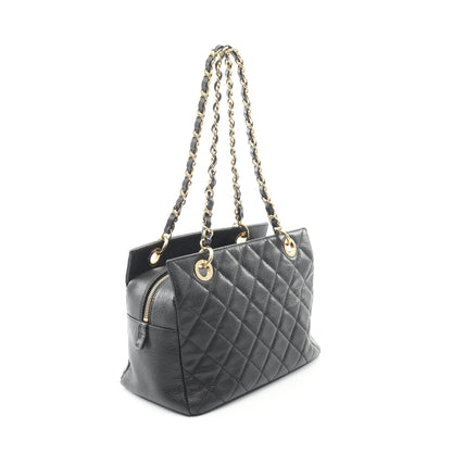 マトラッセ チェーンショルダーバッグ キャビアスキン ブラック ゴールド金具 シャネル バッグ CHANEL