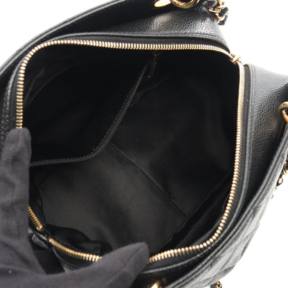 マトラッセ チェーンショルダーバッグ キャビアスキン ブラック ゴールド金具 シャネル バッグ CHANEL