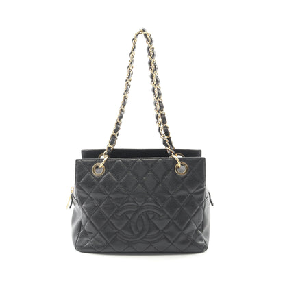 マトラッセ チェーンショルダーバッグ キャビアスキン ブラック ゴールド金具 シャネル バッグ CHANEL