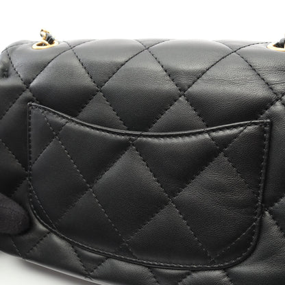 マトラッセ チェーンショルダーバッグ ラムスキン ブラック ゴールド金具 シャネル バッグ CHANEL