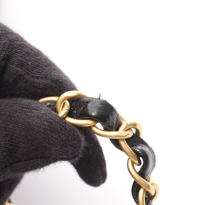 マキシ フラップ マトラッセ チェーンショルダーバッグ レザー ブラック ゴールド金具 シャネル バッグ CHANEL