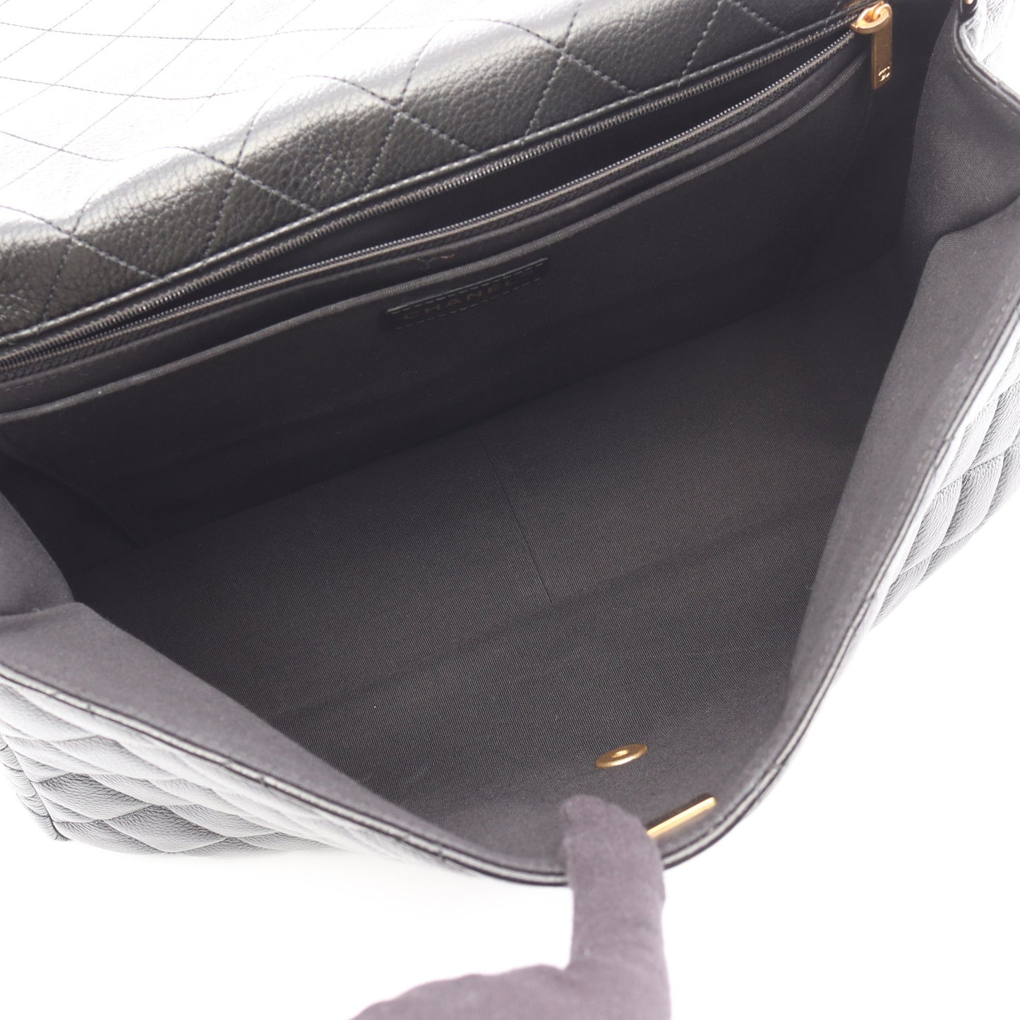 マキシ フラップ マトラッセ チェーンショルダーバッグ レザー ブラック ゴールド金具 シャネル バッグ CHANEL
