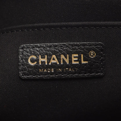 マキシ フラップ マトラッセ チェーンショルダーバッグ レザー ブラック ゴールド金具 シャネル バッグ CHANEL