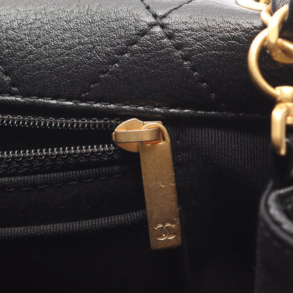 マキシ フラップ マトラッセ チェーンショルダーバッグ レザー ブラック ゴールド金具 シャネル バッグ CHANEL