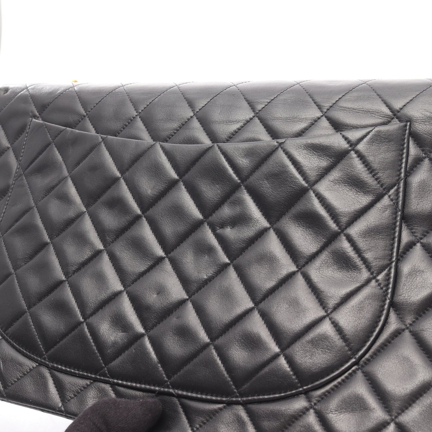 デカマトラッセ34 Wチェーンショルダーバッグ ラムスキン ブラック ゴールド金具 シャネル バッグ CHANEL