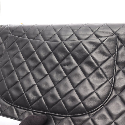 デカマトラッセ34 Wチェーンショルダーバッグ ラムスキン ブラック ゴールド金具 シャネル バッグ CHANEL